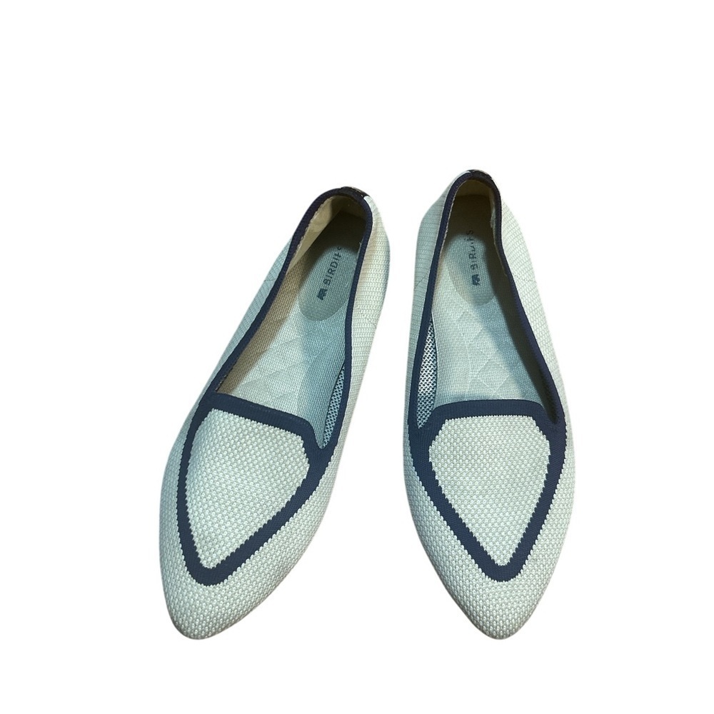 Birdies Blackbird Loafers Women’s 7.5 Eggshell Ivory Navy Trim Flats